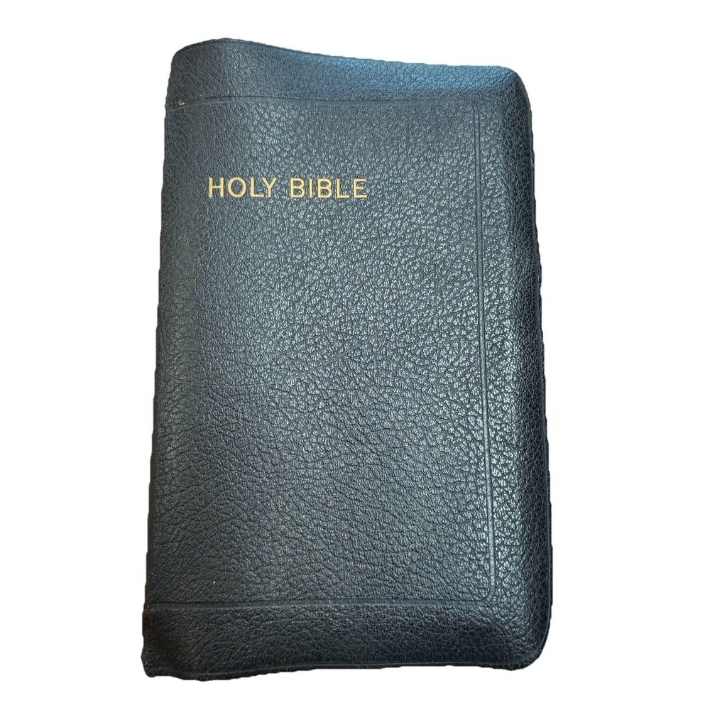 Vintage 1941 KJV Simplified Reference Bible Gold Letter Indexed Leather